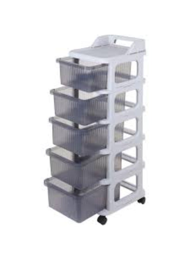 تويست أورجانيزر بلاستيك عملي 5 دور – مزود بعجلات للحركة السهلة - Image 3